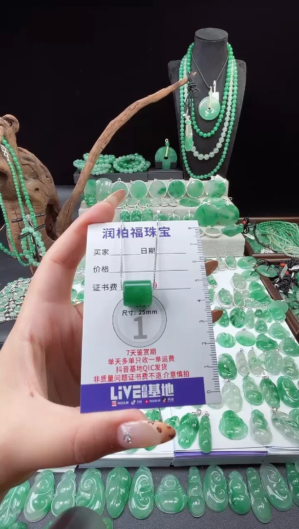 项链未镶嵌石英质玉（非洲翠）21.88路路通