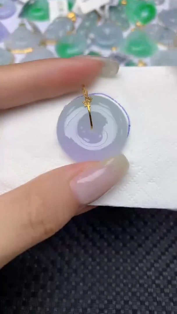 翡翠18K金镶嵌颈饰天然缅甸翡翠a货百元以上9元证书费自理