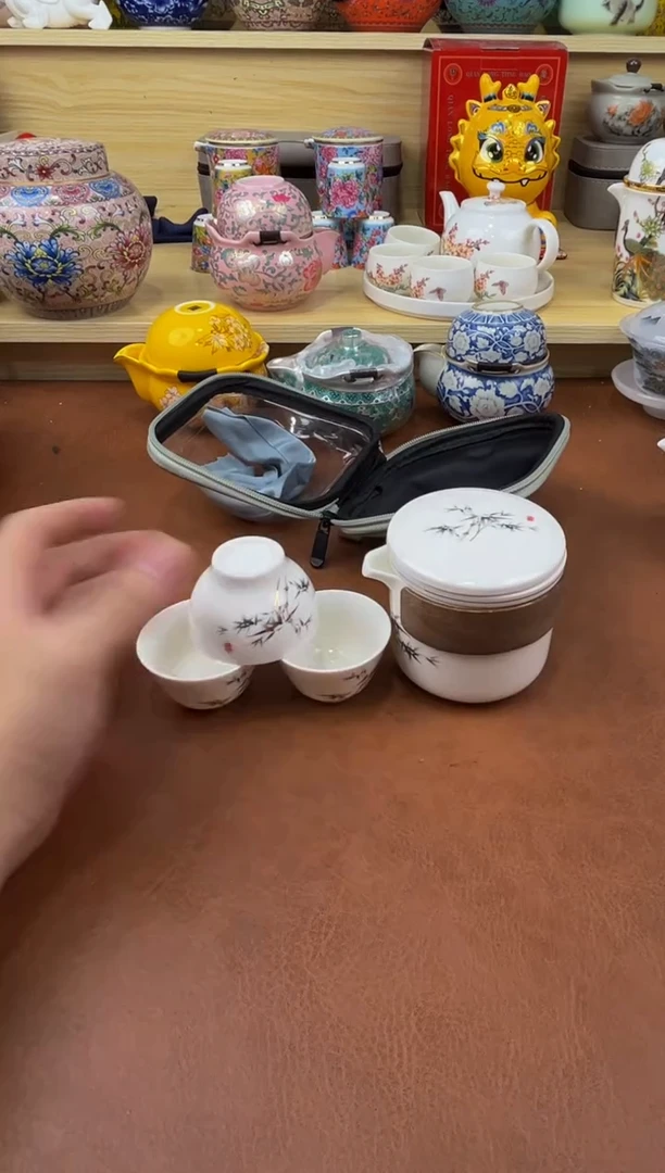 陶瓷茶具摆件旅行套组
