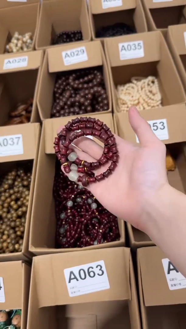 染料紫檀（血檀）手串/手链A038血檀竹节单圈