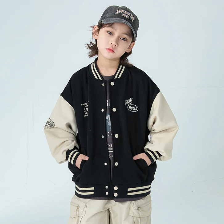 男童春装新款棒球服外套2025帅气儿童春秋中大童潮酷男孩童装8640