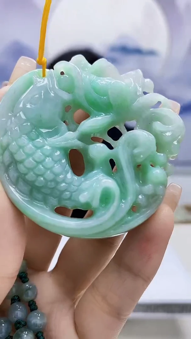定制翡翠未镶嵌5124xx-毛货挂件赠珠链26