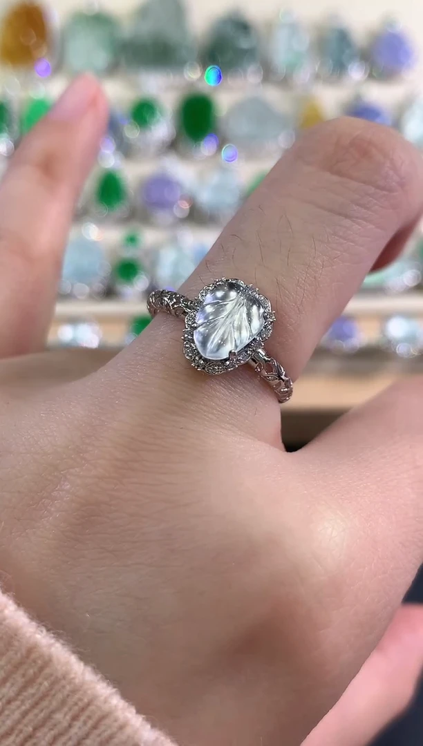 18K金镶嵌戒指翡翠b34多样性一件发