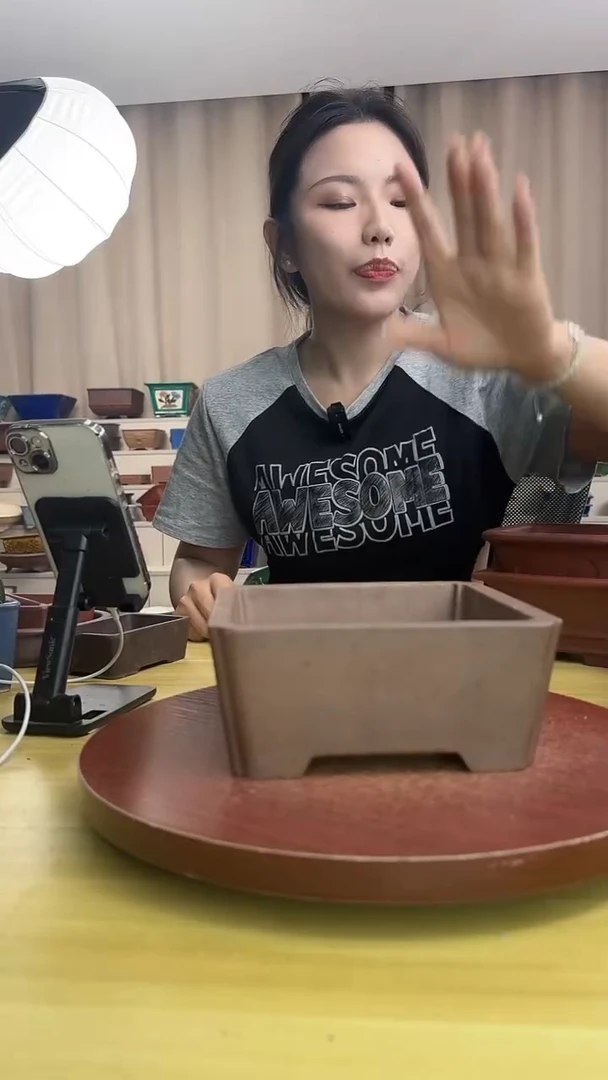 紫砂花盆浅草紫砂花盆微瑕