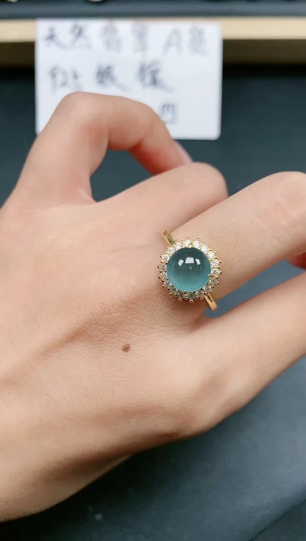 翡翠戒指银S925镶嵌11111