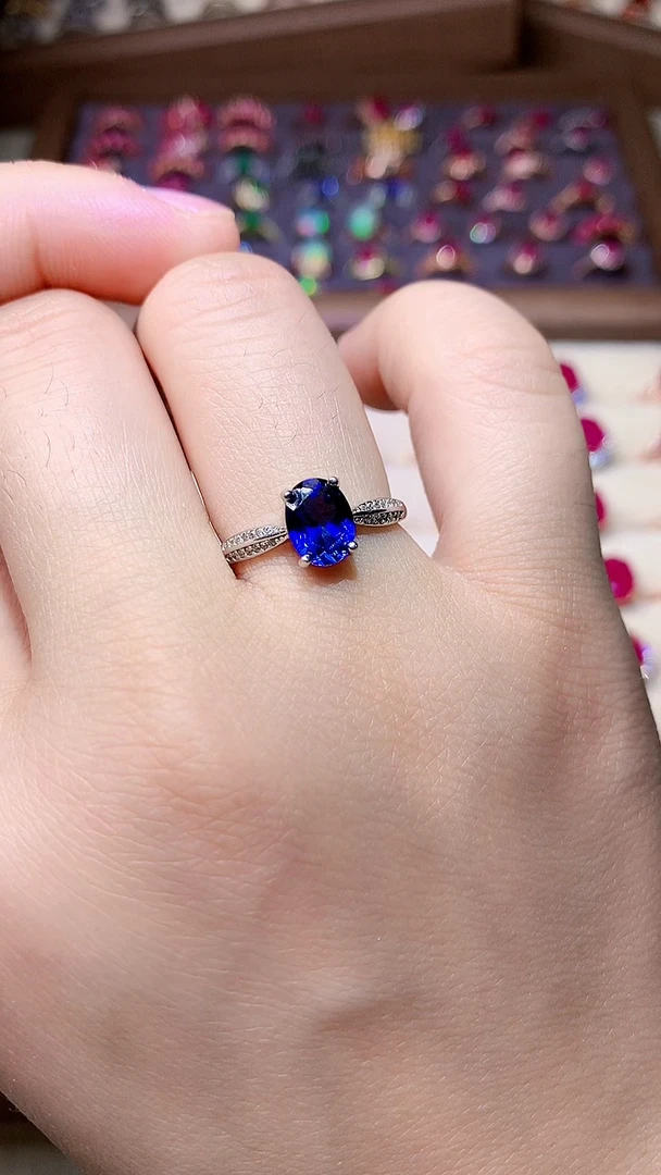 【闪购商品】蓝宝石戒指银S925镶嵌000