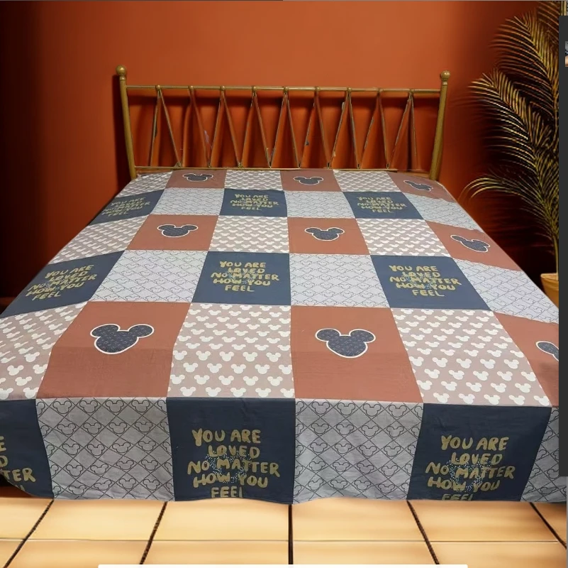 【米奇格子】大布块（床单）尺寸4.2x2.5米 长绒棉加厚款