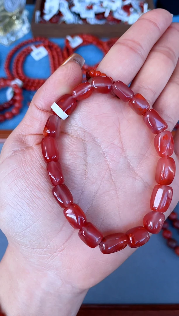 未镶嵌手串南红玛瑙N08凉山瓦西料随型冰飘单圈多样性发其一