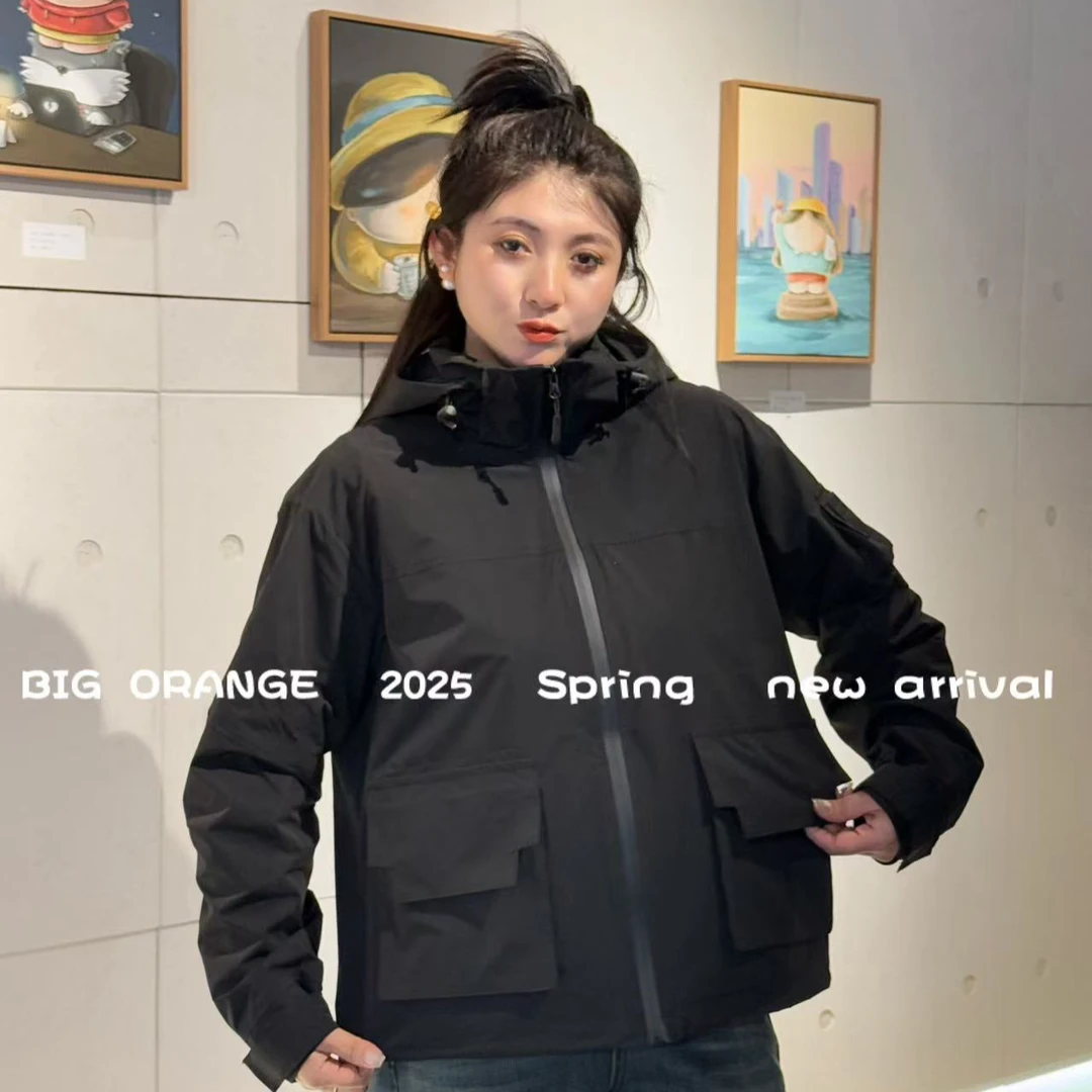 大橘子短款小清新减龄工装夹克冲锋衣
