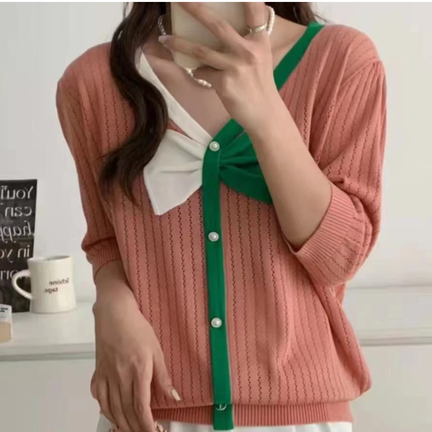 727#新款针织衫显瘦时尚百搭v领3 13