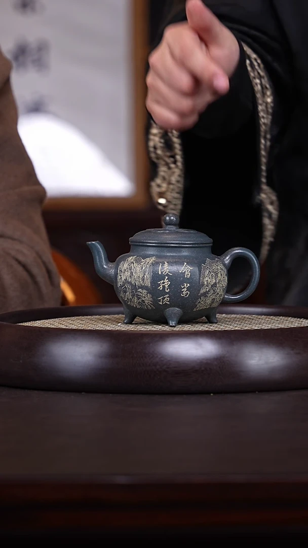 【闪购商品】紫砂茶壶储立强21-48 雪花绿泥大彬如意260