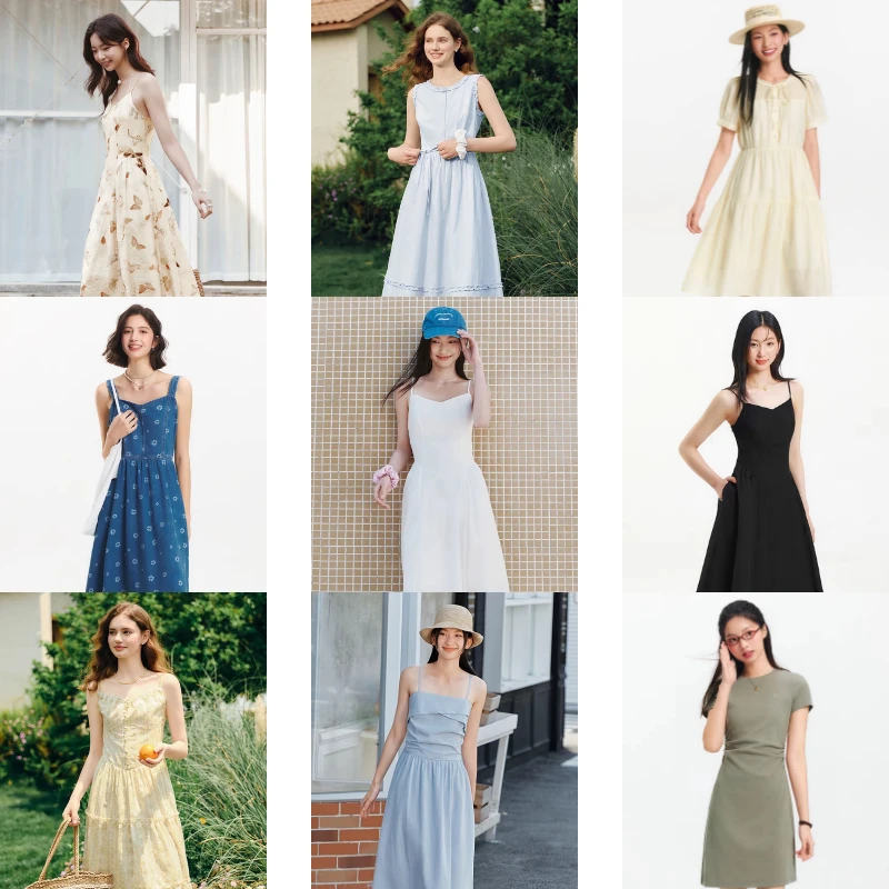 森马连衣裙合辑|连衣裙女度假风吊带裙夏季新款法式出游季中长裙