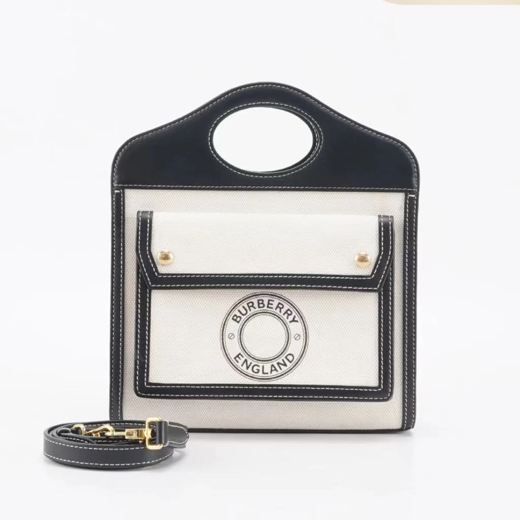 95新 BURBERRY/博柏利 玺越奢品 博柏利黑色邮差 单肩包 THHZ3169