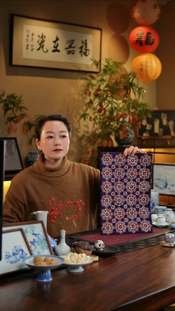 【闪购商品】织绣圆宝相花长茶席A款