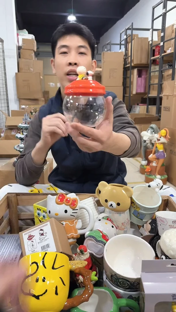 瓷片史努比玻璃收纳罐