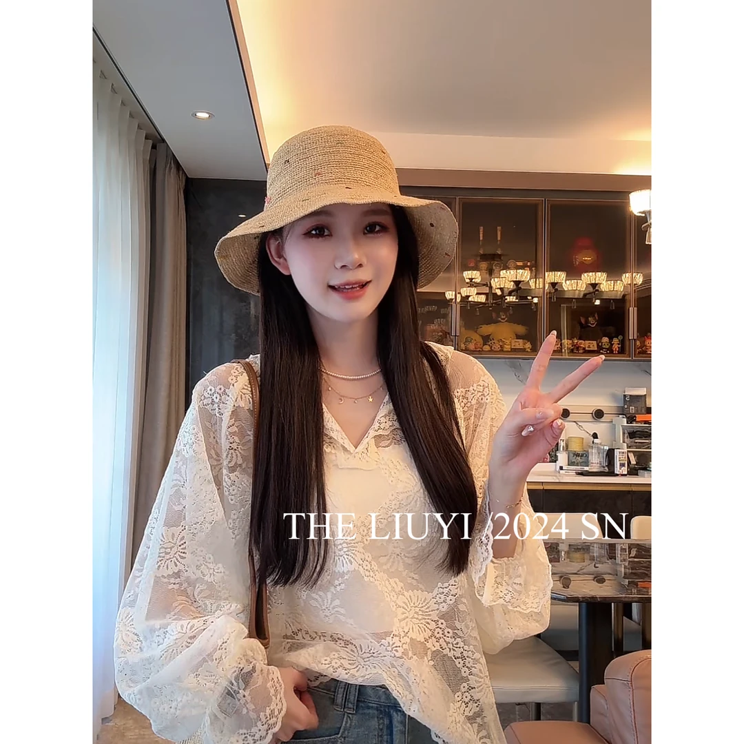 【LIUYI】 拉菲草手工编织帽6085