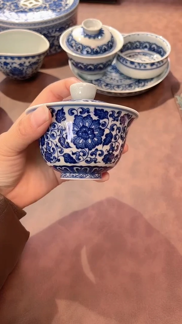 镹曰陶柴窑手工手绘青花