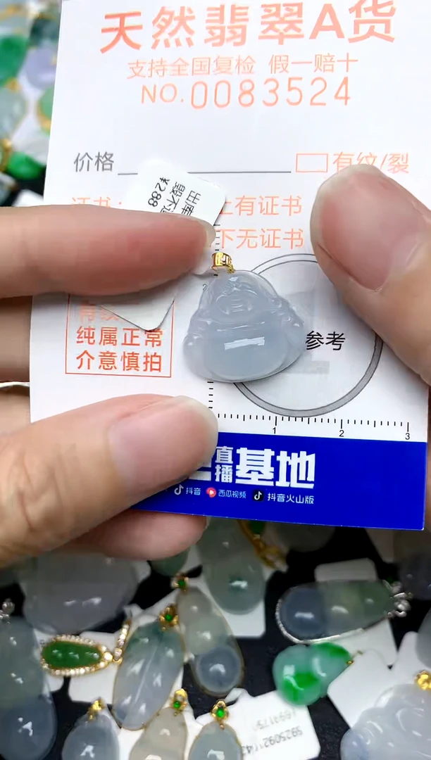 颈饰18K金镶嵌翡翠天然A货翡翠