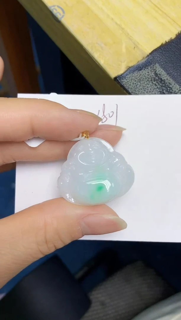 翡翠18K金镶嵌颈饰 天然翡翠A货