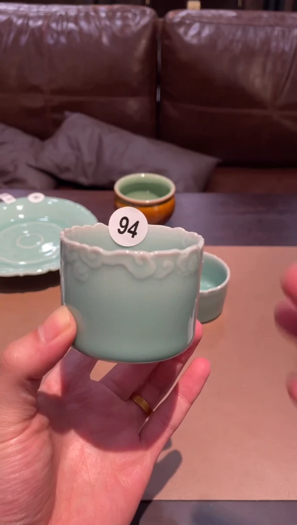 94窑承青瓷祥云扳指杯