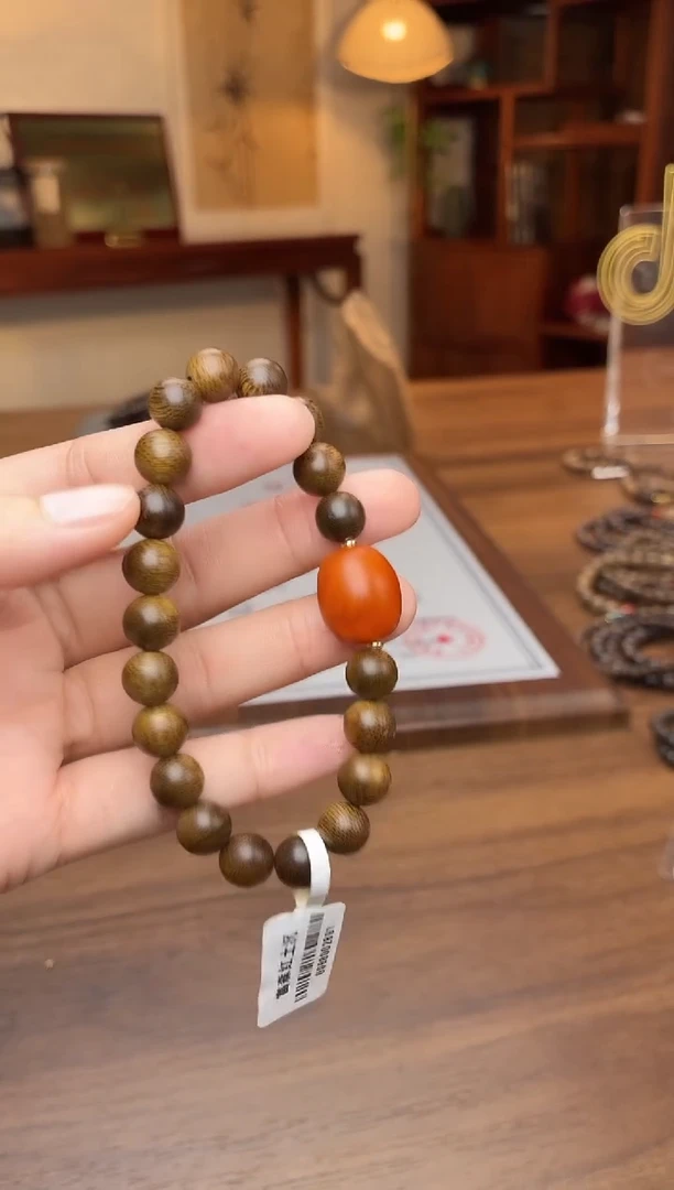 沉香手串沉香【非遗】富森红土铁锈红沉08单圈设计