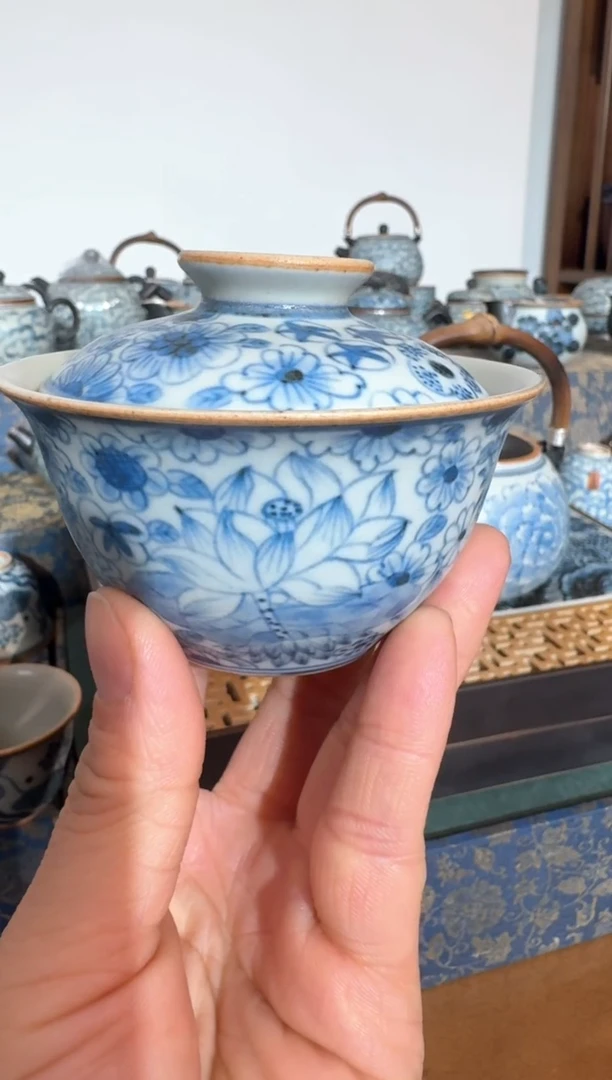 【闪购商品】微瑕万花小元宝盖碗