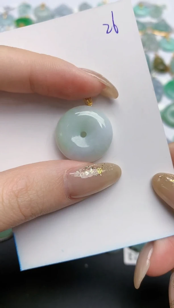 【闪购商品】翡翠颈饰18K金镶嵌天然缅甸翡翠A货