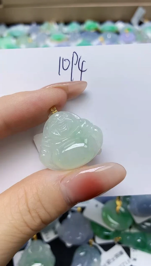 翡翠18K金镶嵌颈饰 天然缅甸翡翠A货