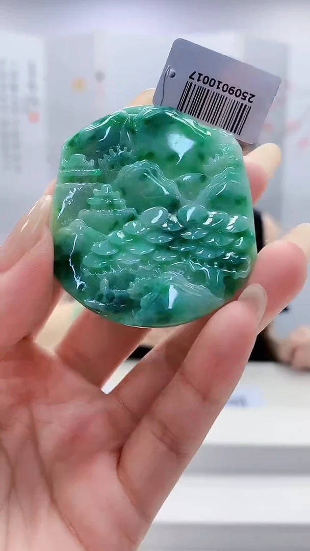 未镶嵌定制翡翠5160lr-毛货挂件120
