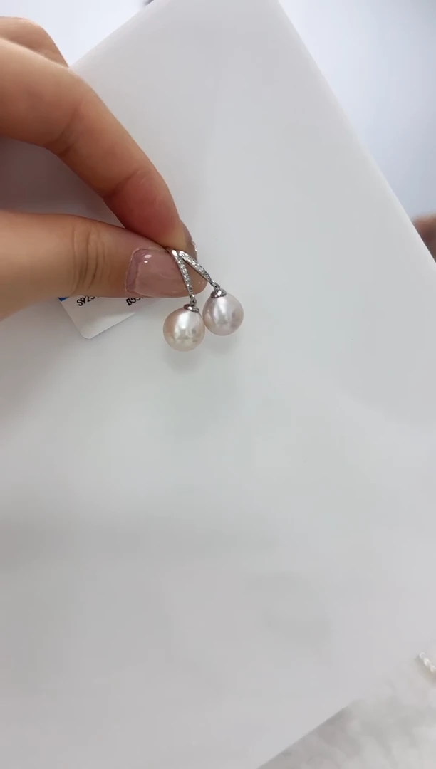 【闪购商品】淡水珍珠DA银S925镶嵌耳钩 10 B559