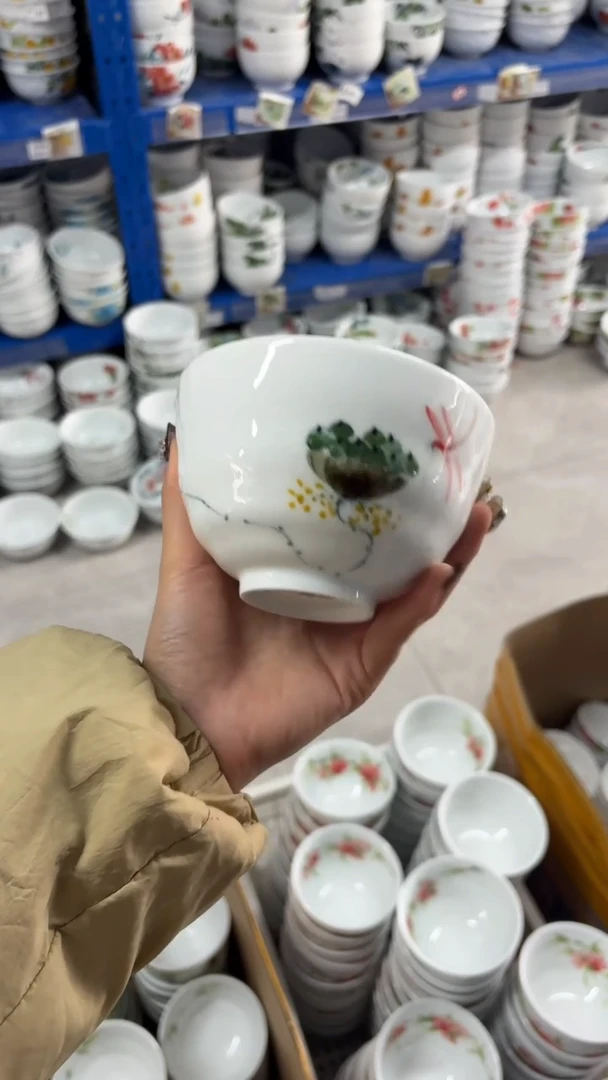 瓷片景德镇陶瓷食品级手绘釉中彩-墩墩碗
