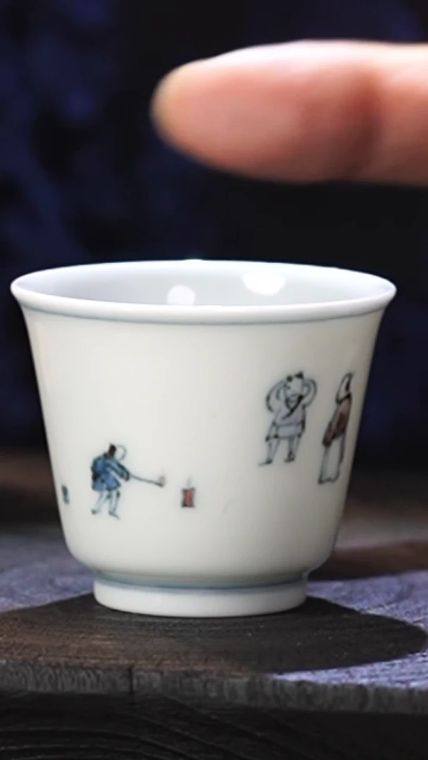 王益峰老师青花加彩过年图单杯 完品