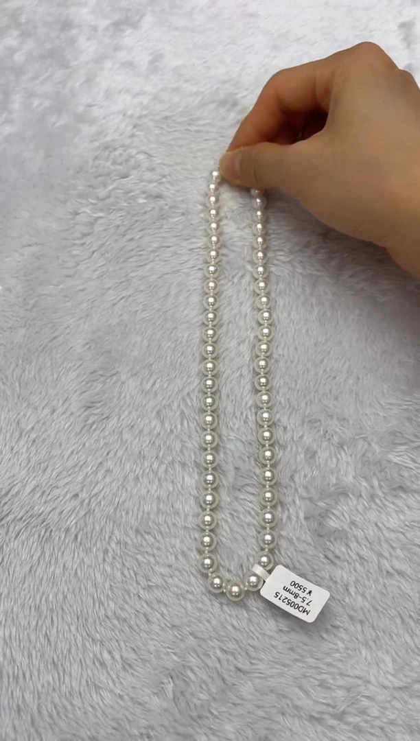 海水珍珠银S925镶嵌项链AK7.5-8mm