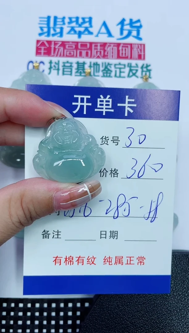 吊坠(赠链)银S925镶嵌翡翠30