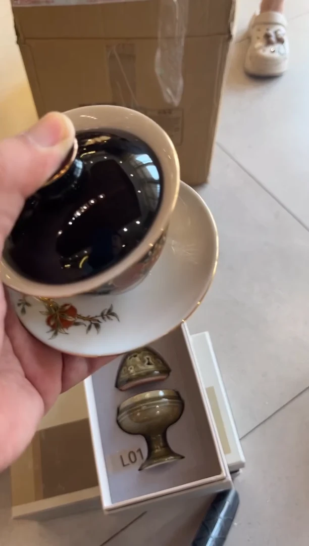 黑石榴盖碗茶具茶具