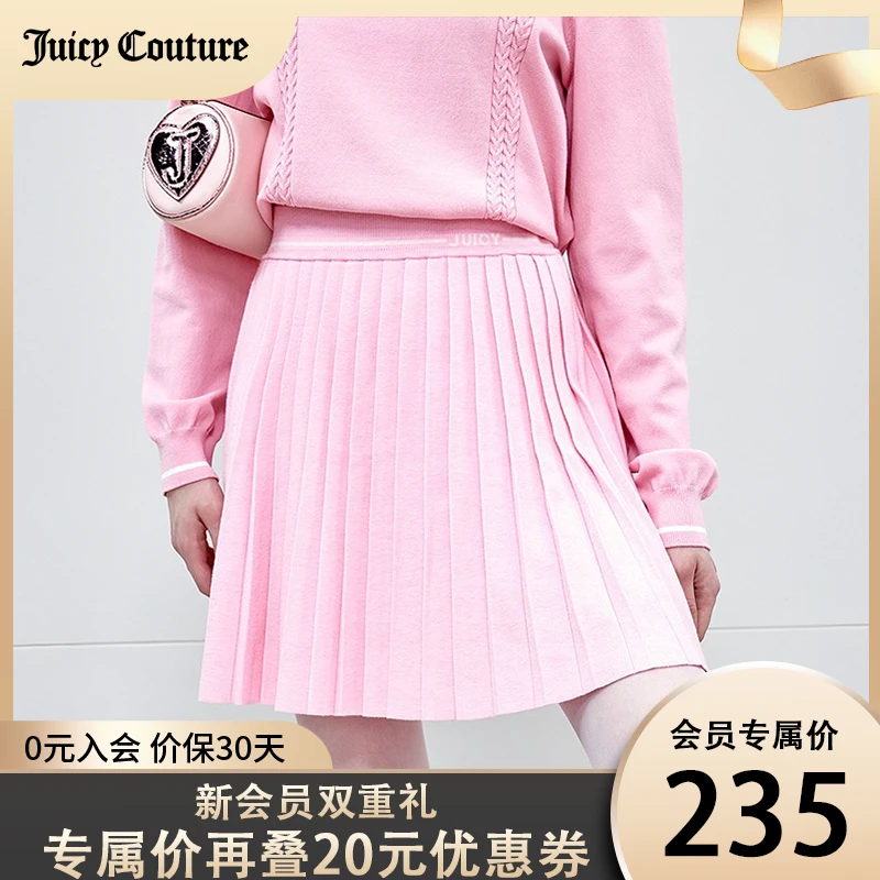Juicy Couture橘滋半身裙女2025年秋冬新款复古学院风百褶短裙子