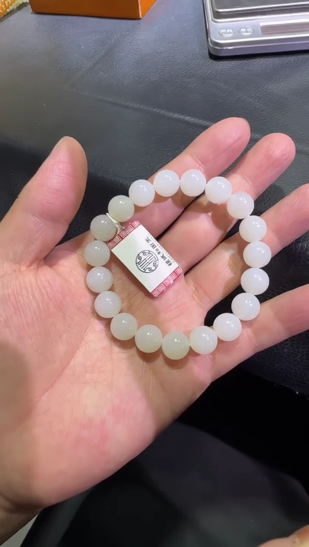 未镶嵌手串和田玉天泰白玉手串（产地直发）