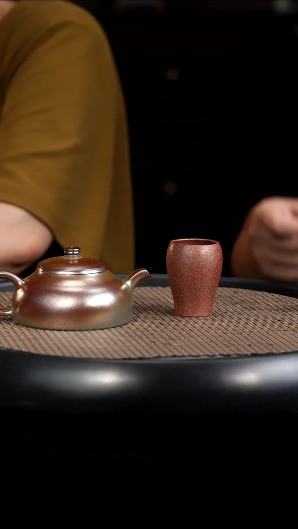 茶壶紫砂【F016】茶壶+杯子+壶承+茶叶宜兴紫砂ZLM