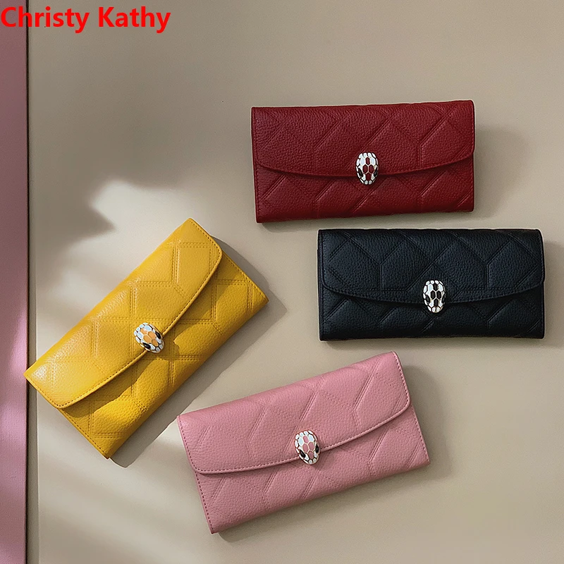 christykathy女包钱包手拿包2025软牛皮大容量个性时尚百搭皮钱包