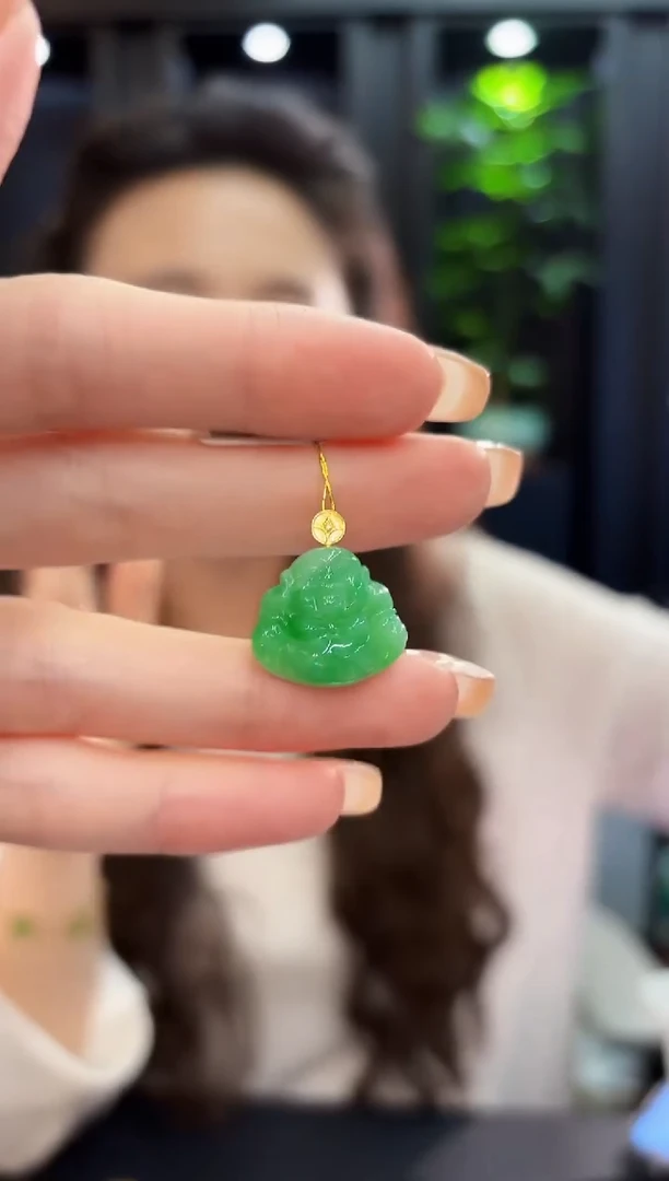 吊坠(不含链)18K金镶嵌翡翠 缅料A货/支持复检/一件