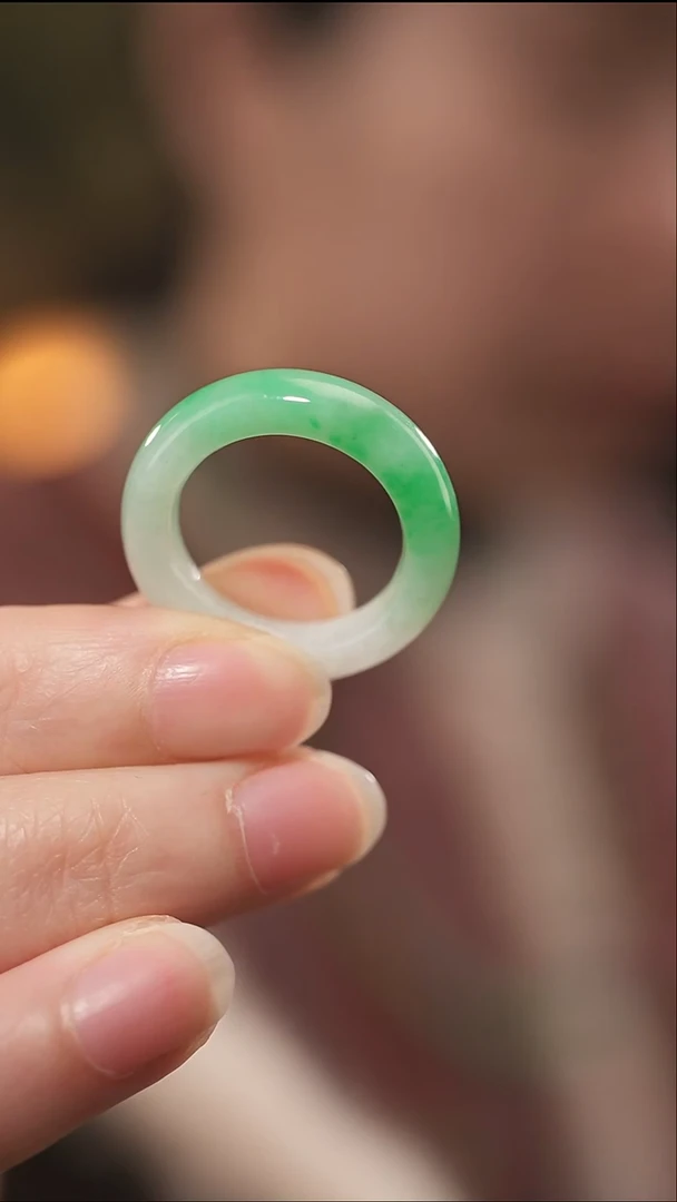 未镶嵌戒指翡翠圈口16-17 翡翠戒指