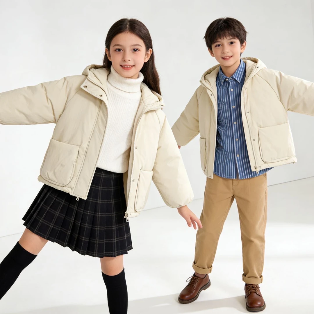 369高端专享冬款连帽羽绒服米色（林）