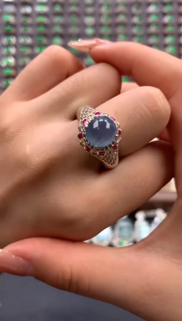 翡翠戒指未镶嵌天然缅甸A货翡翠未镶嵌 粉丝福利