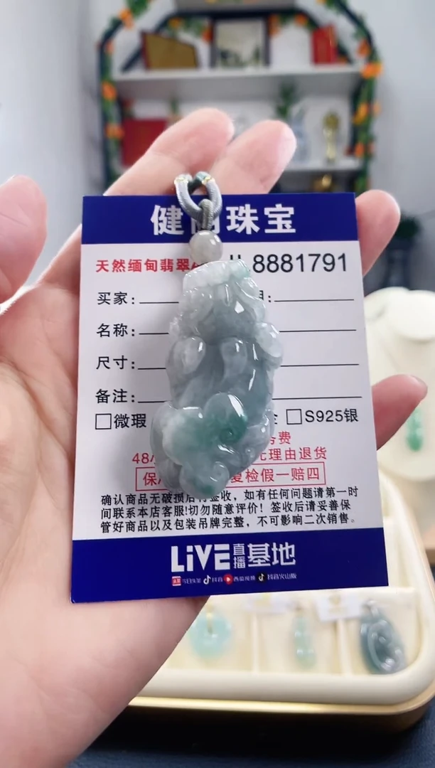 翡翠未镶嵌颈饰天然缅甸翡翠 貔貅(一物一证)