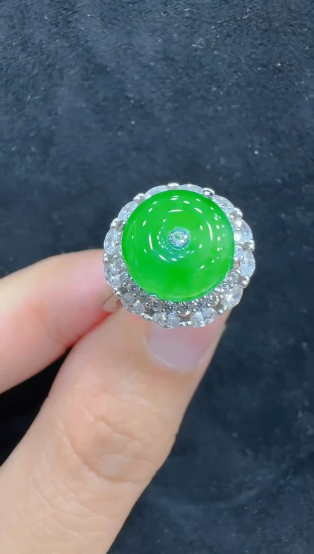 银S925镶嵌戒指翡翠多样性团购发一件