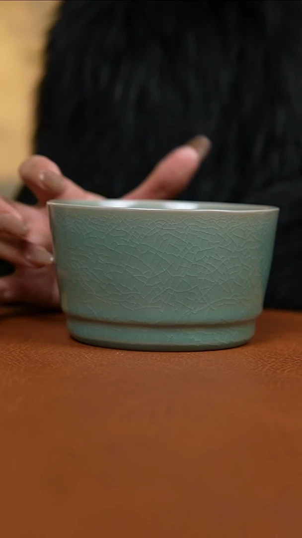 瓷片仿古翡翠绿釉马蹄水洗