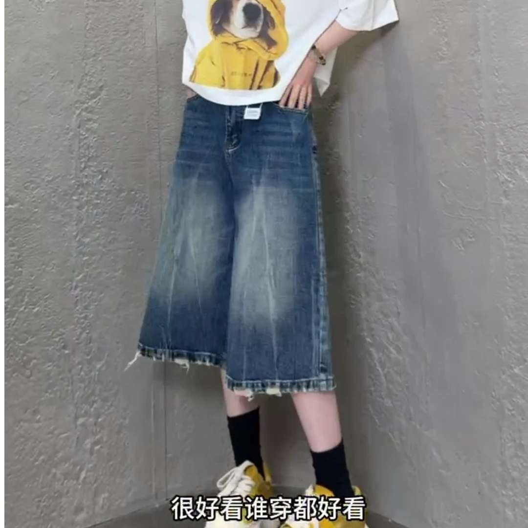 牛仔裤时尚百搭阔腿裤女夏薄款2025新款宽松防晒休闲小个子裤子