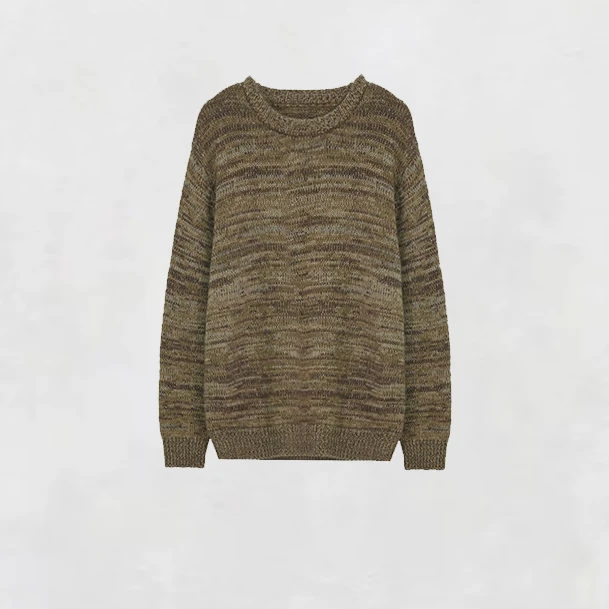 视觉效应时尚百搭款绵羊毛针织衫ADZ1013