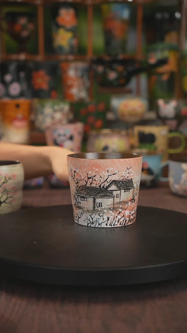 紫砂油画手绘釉下彩