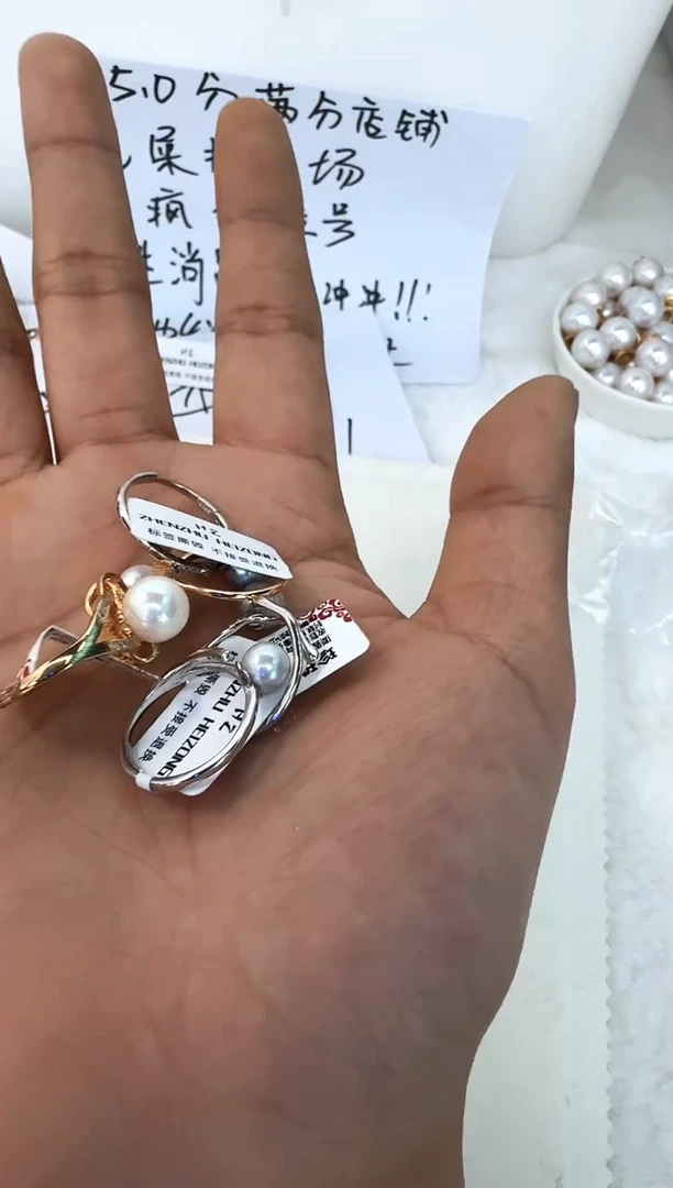 【闪购商品】海水珍珠戒指银S925镶嵌发其一